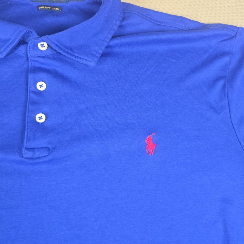 Polo Ralph Lauren Shirt Mens XXL Blue Pony Preppy Pima Soft Touch - Picture 3 of 6